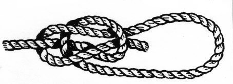 Diagram of how a bowline is tied
