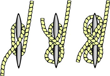 Diagram of how a cleat hitch is tied