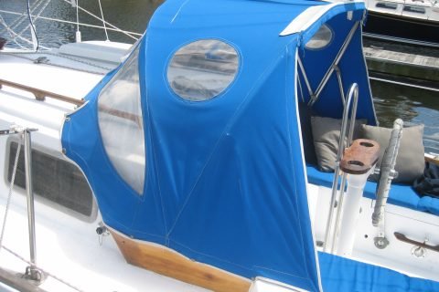 A Dodger on a boat